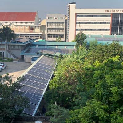 Solar panels on the roof of buildings at Siam University