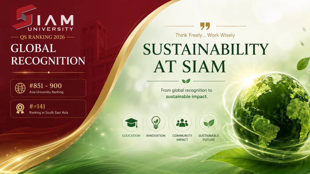 QS rank and sustainable siam banner